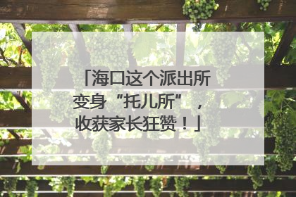 海口这个派出所变身“托儿所”，收获家长狂赞！