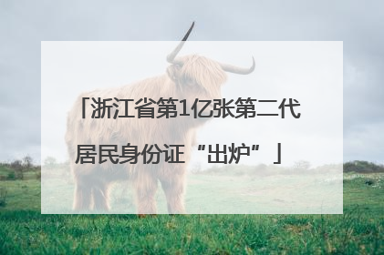 浙江省第1亿张第二代居民身份证“出炉”