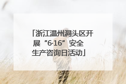 浙江温州洞头区开展“6·16”安全生产咨询日活动