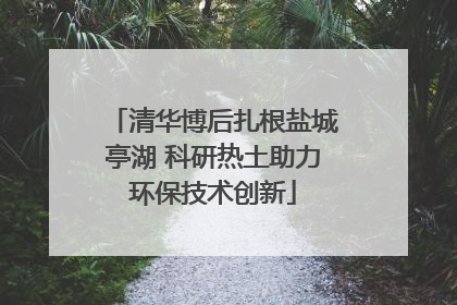 清华博后扎根盐城亭湖 科研热土助力环保技术创新