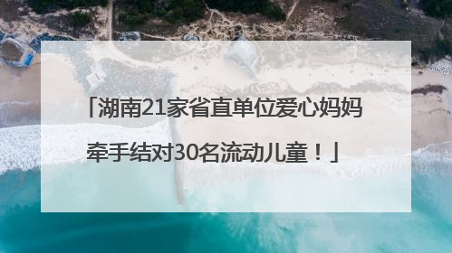 湖南21家省直单位爱心妈妈牵手结对30名流动儿童！