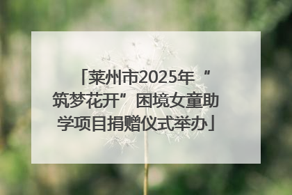 莱州市2025年“筑梦花开”困境女童助学项目捐赠仪式举办