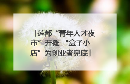 莲都“青年人才夜市”开摊 “盒子小店”为创业者兜底