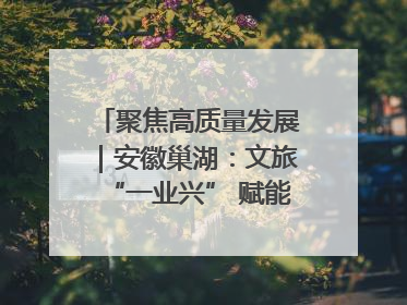 聚焦高质量发展｜安徽巢湖：文旅“一业兴” 赋能“百业旺”