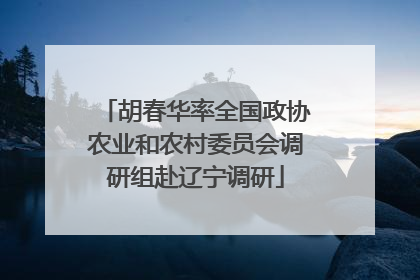 胡春华率全国政协农业和农村委员会调研组赴辽宁调研