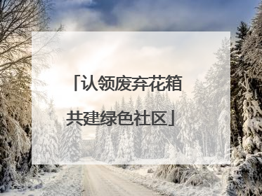 认领废弃花箱 共建绿色社区