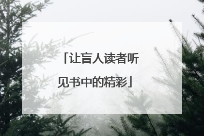 让盲人读者听见书中的精彩