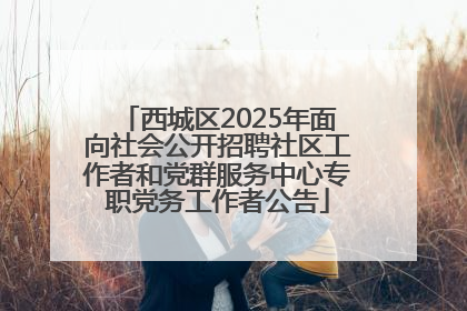 西城区2025年面向社会公开招聘社区工作者和党群服务中心专职党务工作者公告