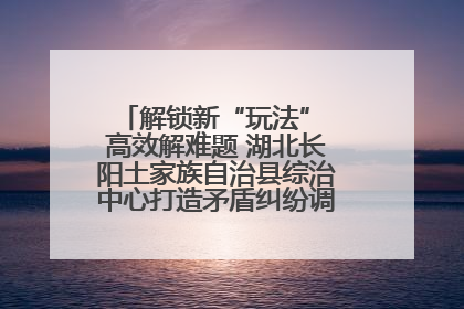 解锁新“玩法” 高效解难题 湖北长阳土家族自治县综治中心打造矛盾纠纷调处“终点站”