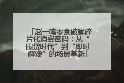 赵一鸣零食破解碎片化消费密码：从“囤货时代”到“即时解馋”的场景革新