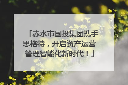 赤水市国投集团携手思格特，开启资产运营管理智能化新时代！