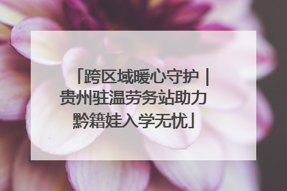 跨区域暖心守护｜贵州驻温劳务站助力黔籍娃入学无忧