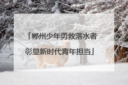 郴州少年勇救落水者 彰显新时代青年担当