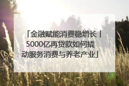 金融赋能消费稳增长丨5000亿再贷款如何撬动服务消费与养老产业
