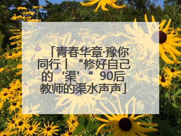 青春华章·豫你同行丨“修好自己的‘渠’”90后教师的渠水声声