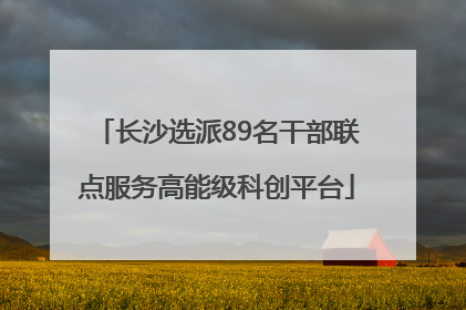 长沙选派89名干部联点服务高能级科创平台
