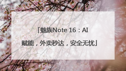 魅族Note 16：AI赋能，外卖秒达，安全无忧