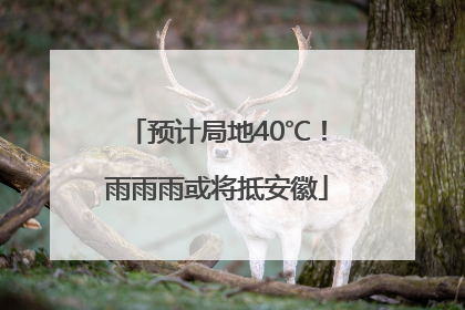 预计局地40℃！雨雨雨或将抵安徽