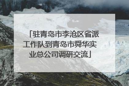 驻青岛市李沧区省派工作队到青岛市舜华实业总公司调研交流