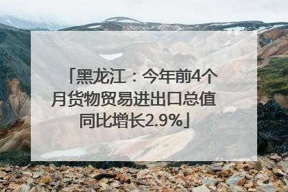 黑龙江：今年前4个月货物贸易进出口总值同比增长2.9%