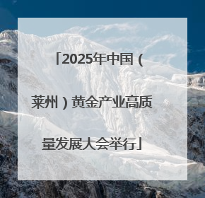 2025年中国（莱州）黄金产业高质量发展大会举行
