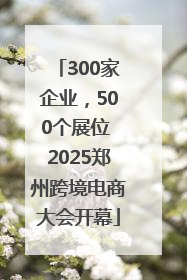 300家企业，500个展位 2025郑州跨境电商大会开幕