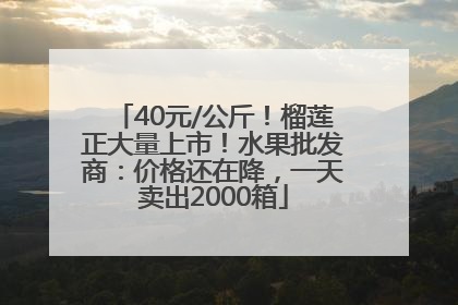 40元/公斤！榴莲正大量上市！水果批发商：价格还在降，一天卖出2000箱