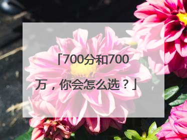 700分和700万，你会怎么选？