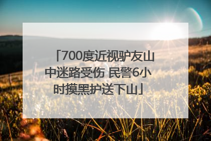 700度近视驴友山中迷路受伤 民警6小时摸黑护送下山